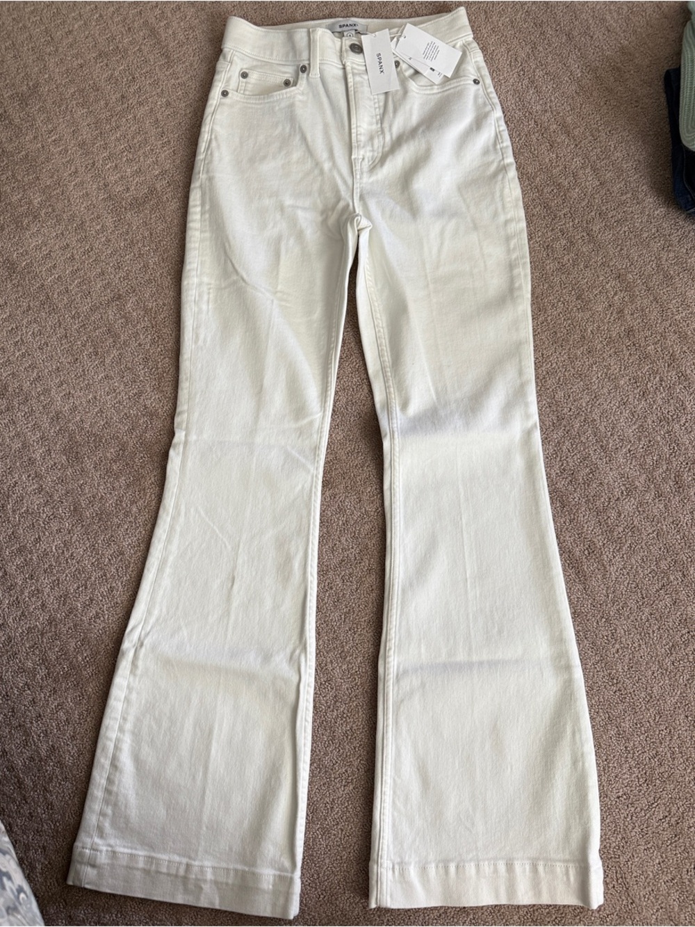 SPANX White Lycra Flare Jeans